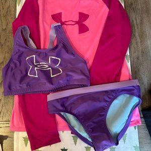 Under Armor girls bathing suit set
